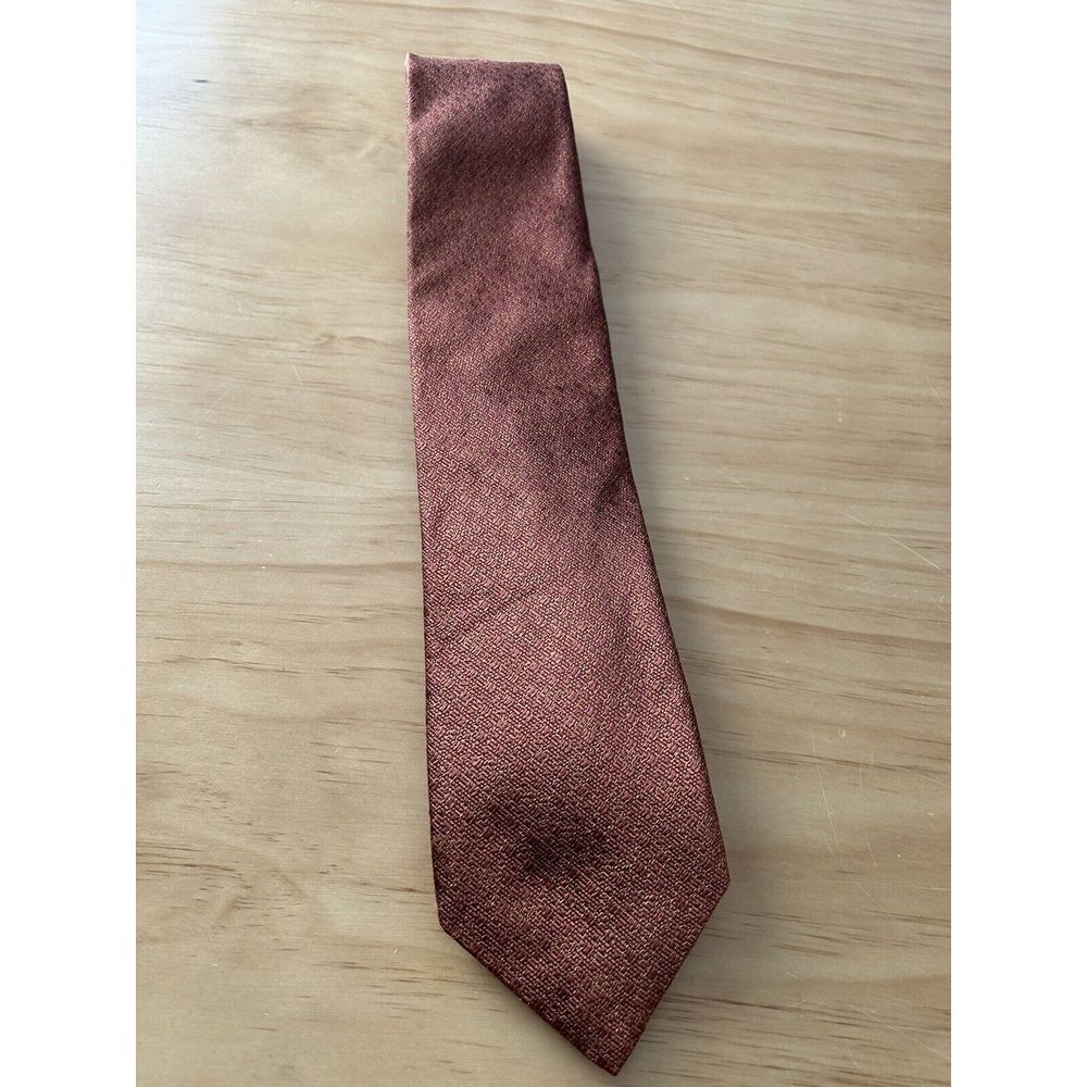 JZ BOULDER 100% Silk Tie Rust Orange Made in USA‎